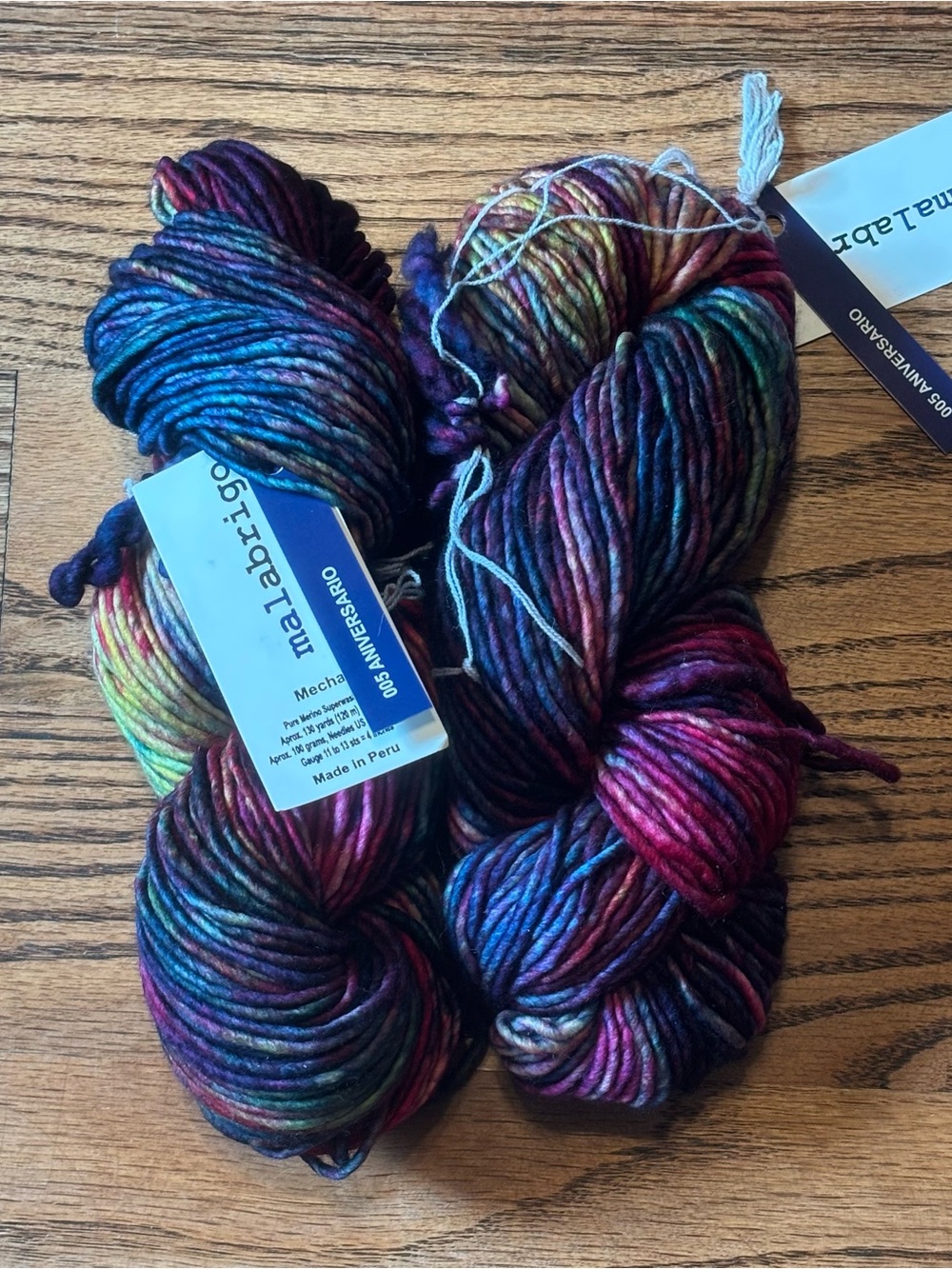 Malabrigo Yarn Lot of 2 Mecha 100% Superwash Merino Wool Single Ply Aniversario